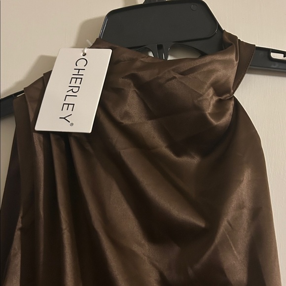 Chic Brown Halter Maxi Dress - Picture 2 of 5